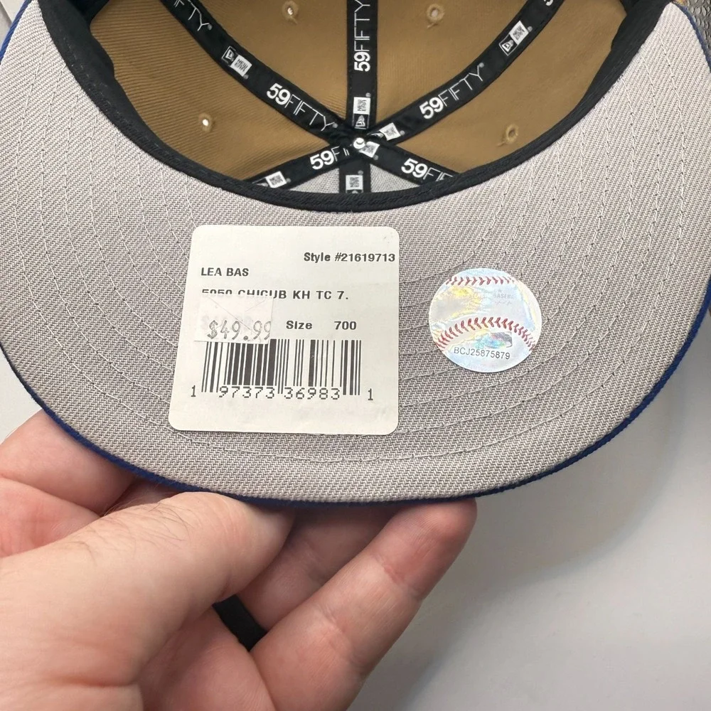 New Era 59FIFTY Chicago Cubs Brown/Blue MLB‎ Fitted Hat Size 7
